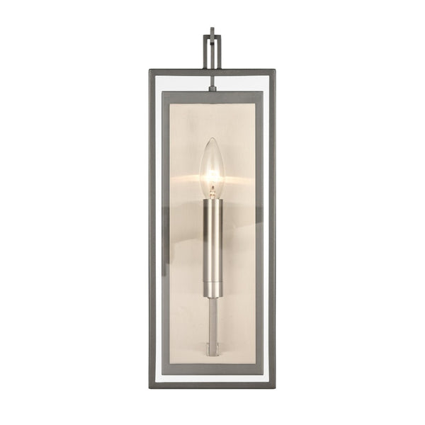 Atlas Gianni 17'' High 1-Light Wall Sconce - Sophisticated Design with Glass Shade for Modern Interiors Dark Gray WL11086-NK