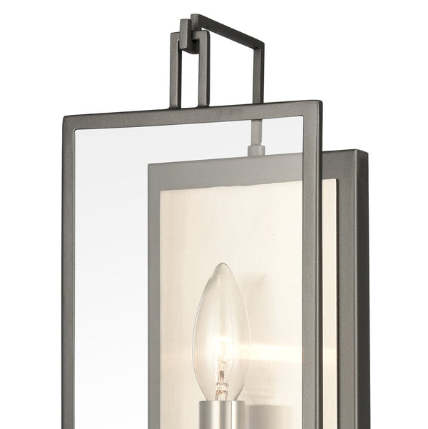 Atlas Gianni 17'' High 1-Light Wall Sconce - Sophisticated Design with Glass Shade for Modern Interiors Dark Gray WL11086-NK