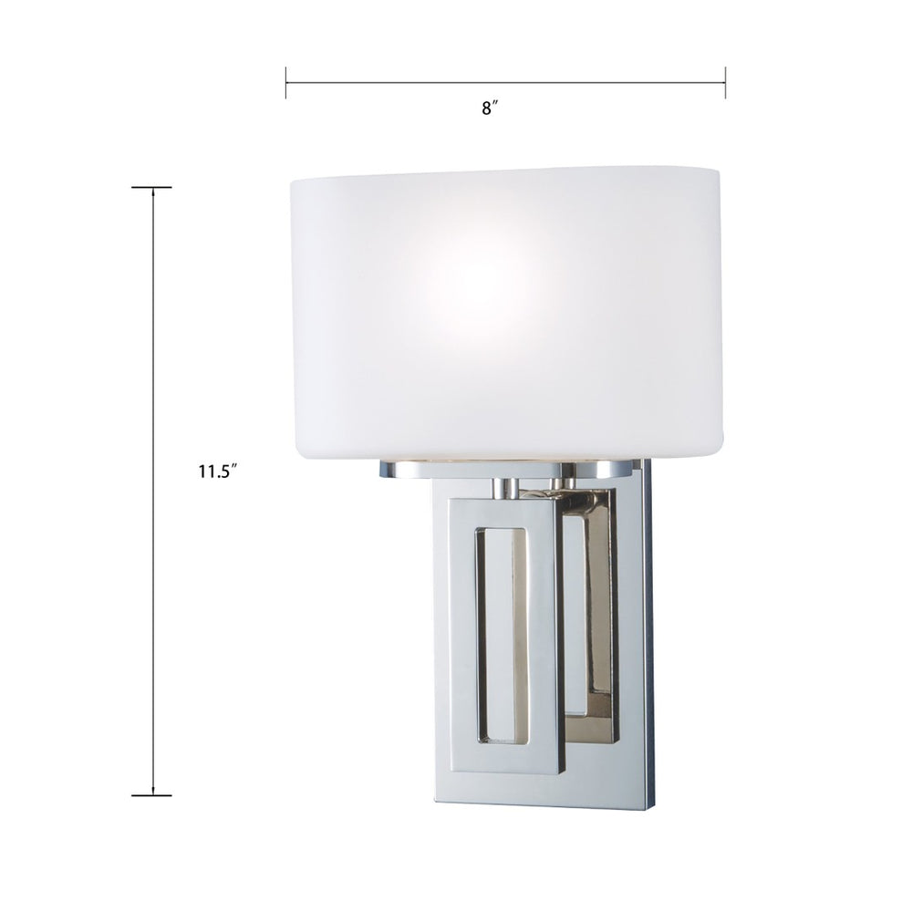 Atlas Hamilton 11.5" High 1-Light Wall Sconce - Polished Nickel Finish for Modern Indoor Elegance WL11087-NK