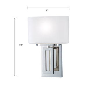 Atlas Hamilton 11.5" High 1-Light Wall Sconce - Polished Nickel Finish for Modern Indoor Elegance WL11087-NK