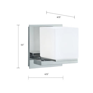 Atlas Icereto 5.5'' High 1-Light Chrome Sconce - Modern Accent Lighting for Hallways & Bathrooms WL11090-CH