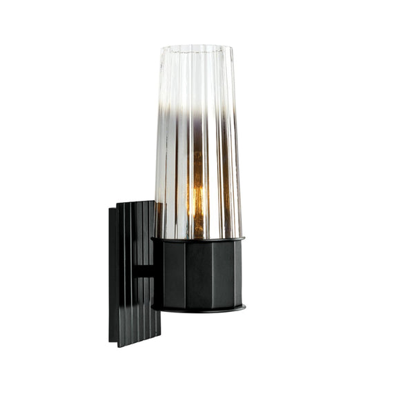 Atlas Icycle 12.25'' High 1-Light Sconce - Matte Black with Tapered Ombre Glass for Modern Spaces WL11091-BK