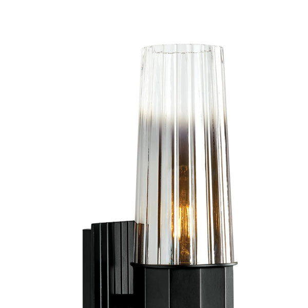 Atlas Icycle 12.25'' High 1-Light Sconce - Matte Black with Tapered Ombre Glass for Modern Spaces WL11091-BK