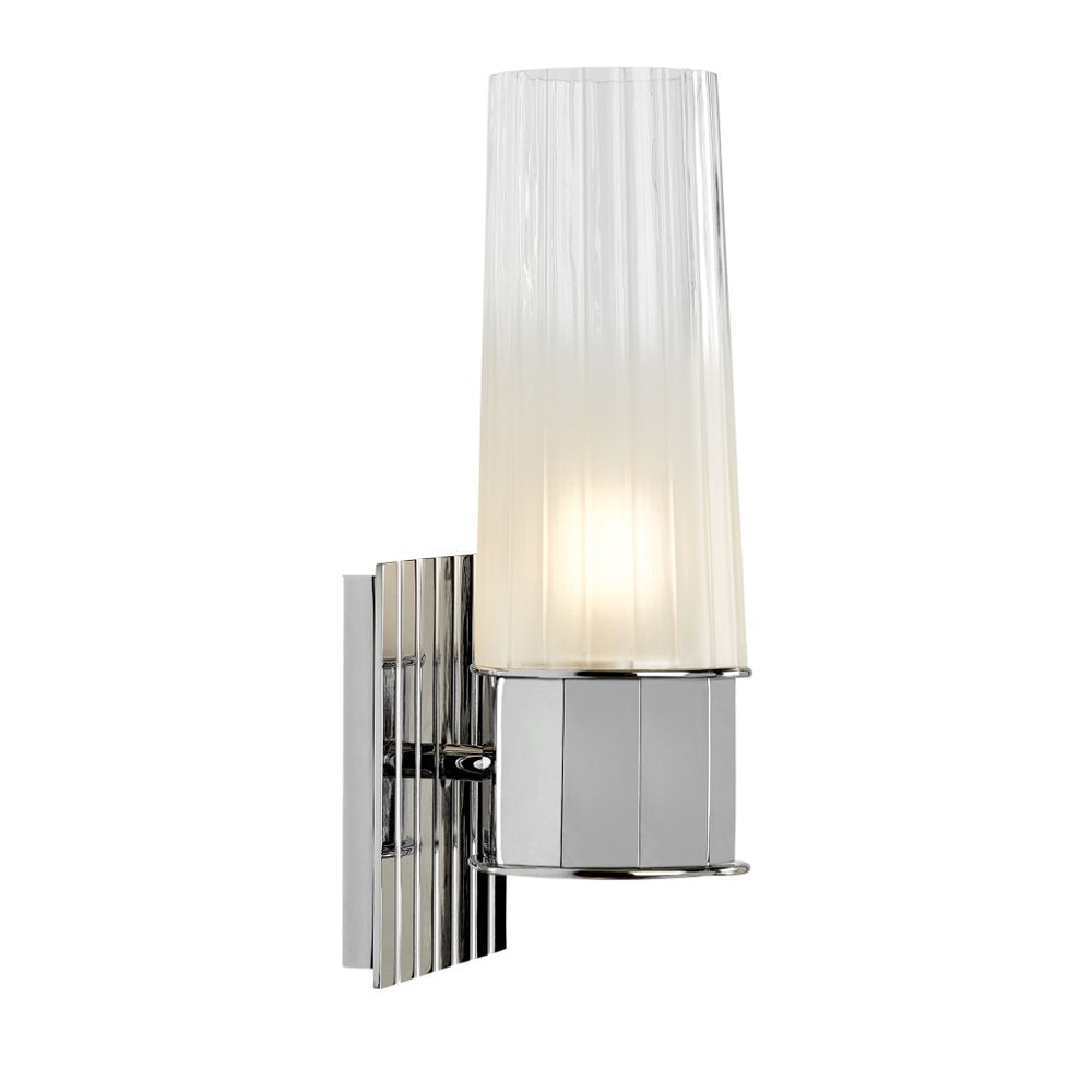 Atlas Icycle Modern 1-Light Chrome Wall Sconce with Tapered Ombré Glass Shade for Elegant Indoor Lighting WL11091-CH