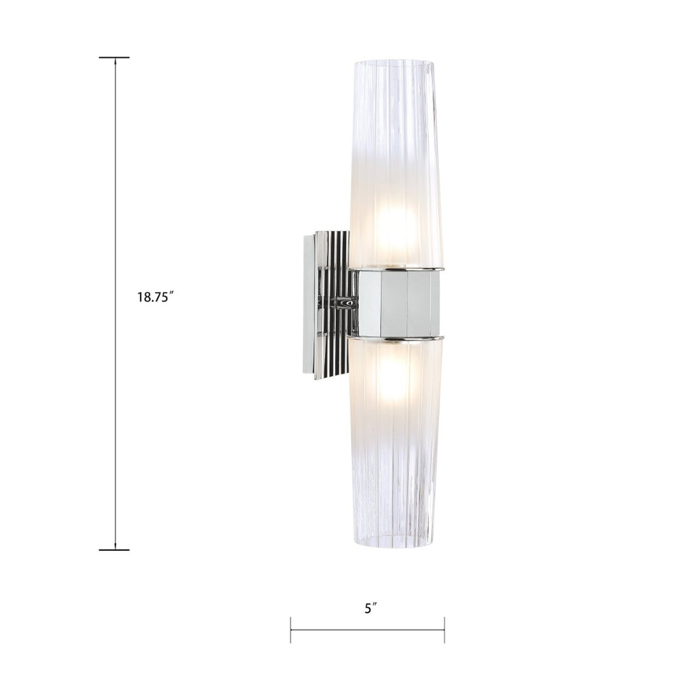 Atlas Icycle 2-Light Sconce - Modern Chrome Fixture with Ombre Glass Shades for Contemporary Spaces WL11092-CH