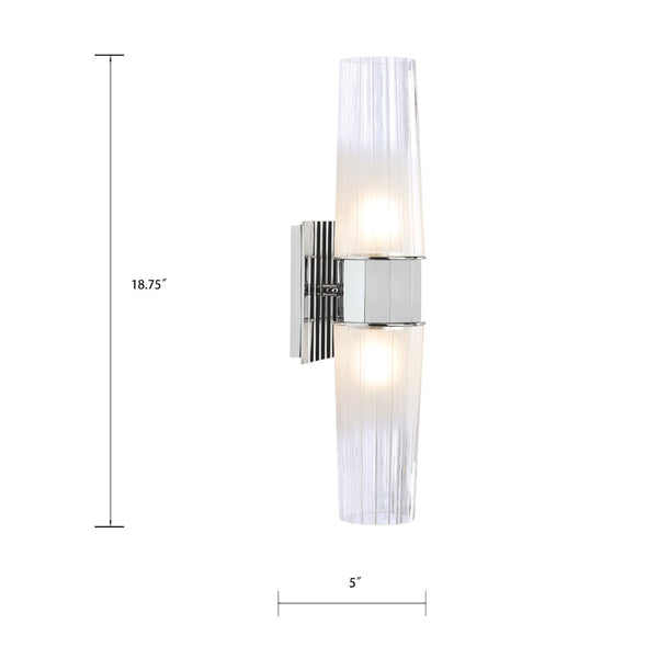 Atlas Icycle 2-Light Sconce - Modern Chrome Fixture with Ombre Glass Shades for Contemporary Spaces WL11092-CH