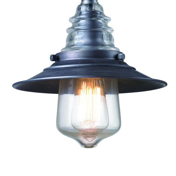 Atlas Insulator 14-Inch High 1-Light Wall Sconce - Vintage Industrial Design in Weathered Zinc Finish WL11093-SV
