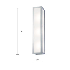 Atlas Kaset Modern Integrated LED Wall Sconce - Sleek Metal Design for Stylish Illumination in Any Space Chrome 18'' WL11095-CH