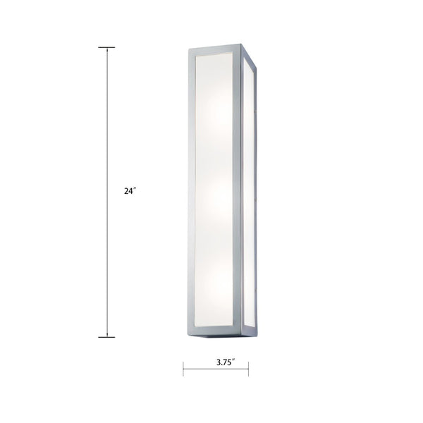 Atlas Kaset Modern Integrated LED Wall Sconce - Sleek Metal Design for Stylish Illumination in Any Space Chrome 24'' WL11096-CH