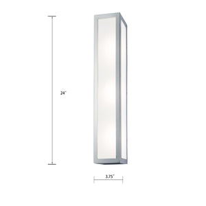 Atlas Kaset Modern Integrated LED Wall Sconce - Sleek Metal Design for Stylish Illumination in Any Space Brushed Nickel 24'' WL11096-NK