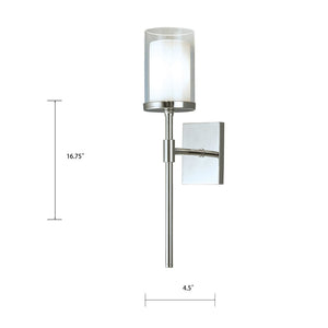 Atlas Kimberly Elegant 16.75" High 1-Light Chrome Sconce - Dual-Layered Glass for Modern Sophistication WL11098-CH