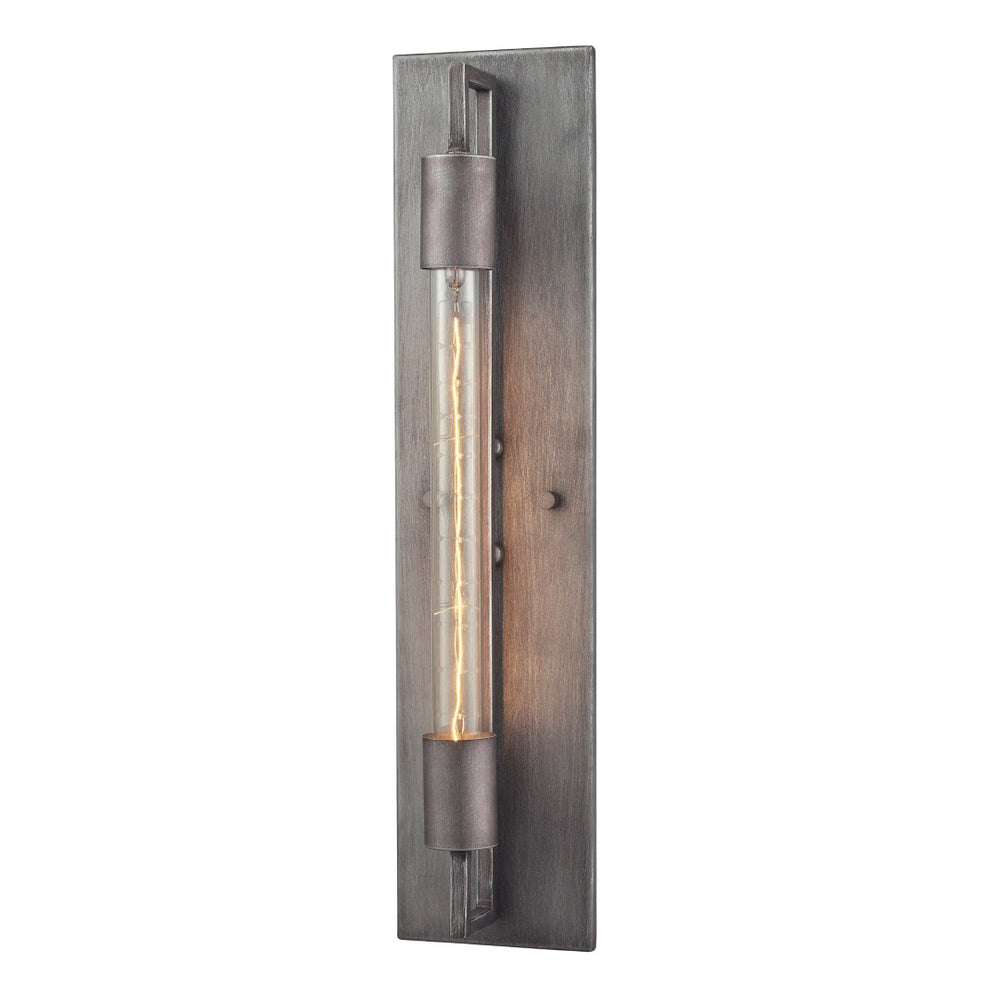 Atlas Laboratory 20" High 1-Light Wall Sconce – Vintage Industrial Weathered Zinc for Unique Indoor Spaces WL11099-GY