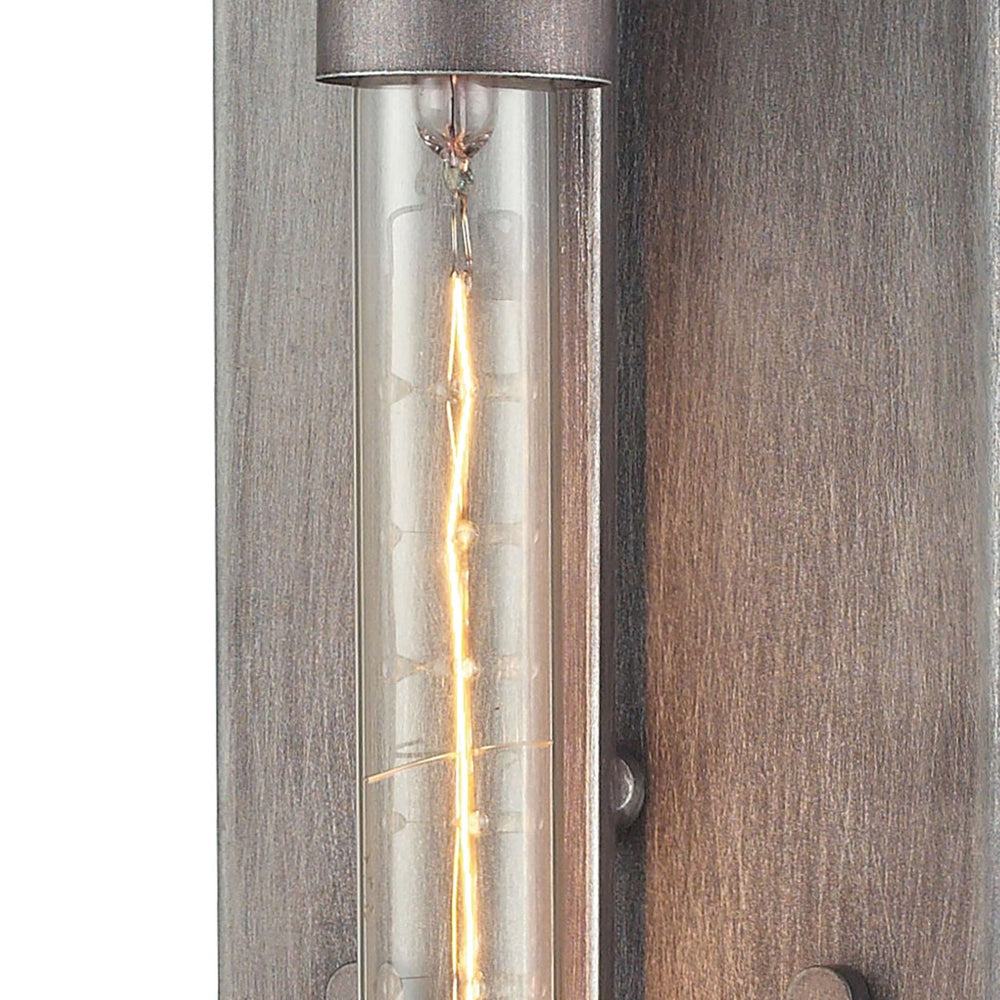 Atlas Laboratory 20" High 1-Light Wall Sconce – Vintage Industrial Weathered Zinc for Unique Indoor Spaces WL11099-GY