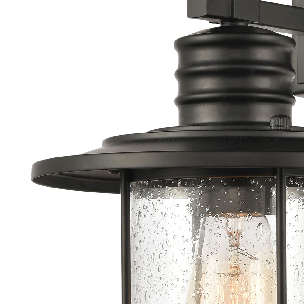Atlas Lakeshore Drive 1-Light Sconce - Nautical Matte Black Wall Light for Coastal & Industrial Décor WL11100-BK