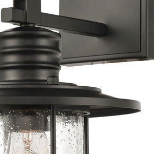 Atlas Lakeshore Drive 1-Light Sconce - Nautical Matte Black Wall Light for Coastal & Industrial Décor WL11100-BK