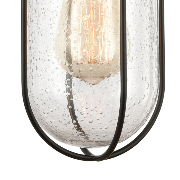 Atlas Lakeshore Drive 1-Light Sconce - Nautical Matte Black Wall Light for Coastal & Industrial Décor WL11100-BK