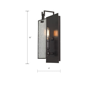 Atlas Lindhurst 1-Light Sconce - Elegant Oil Rubbed Bronze Fixture with Mercury Glass for Timeless Charm WL11102-BZ