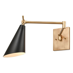 Atlas Luca 9" High 1-Light Sconce - Midcentury Modern Design with Adjustable Shade for Versatile Lighting Natural Brass WL11104-BS