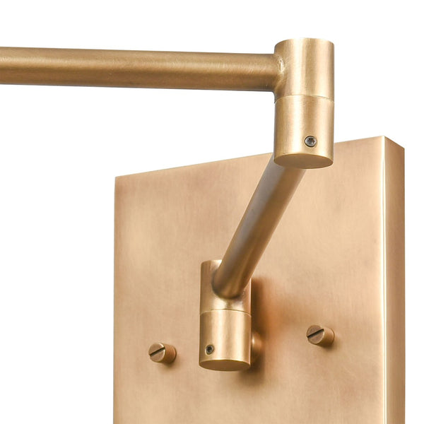 Atlas Luca 9" High 1-Light Sconce - Midcentury Modern Design with Adjustable Shade for Versatile Lighting Natural Brass WL11104-BS