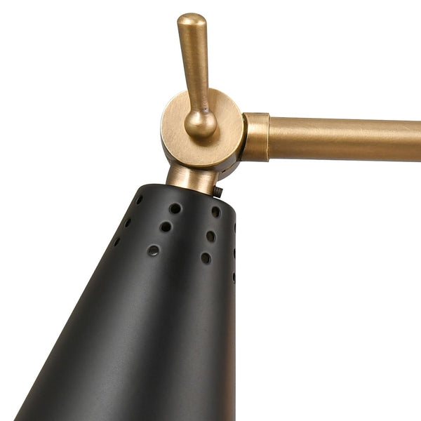 Atlas Luca 9" High 1-Light Sconce - Midcentury Modern Design with Adjustable Shade for Versatile Lighting Natural Brass WL11104-BS