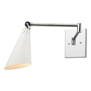 Atlas Luca 9" High 1-Light Sconce - Midcentury Modern Design with Adjustable Shade for Versatile Lighting Polished Chrome WL11104-CH