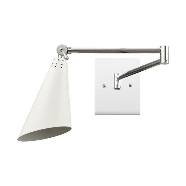 Atlas Luca 9" High 1-Light Sconce - Midcentury Modern Design with Adjustable Shade for Versatile Lighting Polished Chrome WL11104-CH