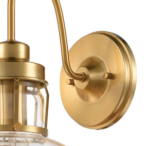 Atlas Manhattan Boutique 12'' High 1-Light Wall Sconce - Elegant Clear Glass Shade for Modern Spaces Brushed Brass WL11105-BS