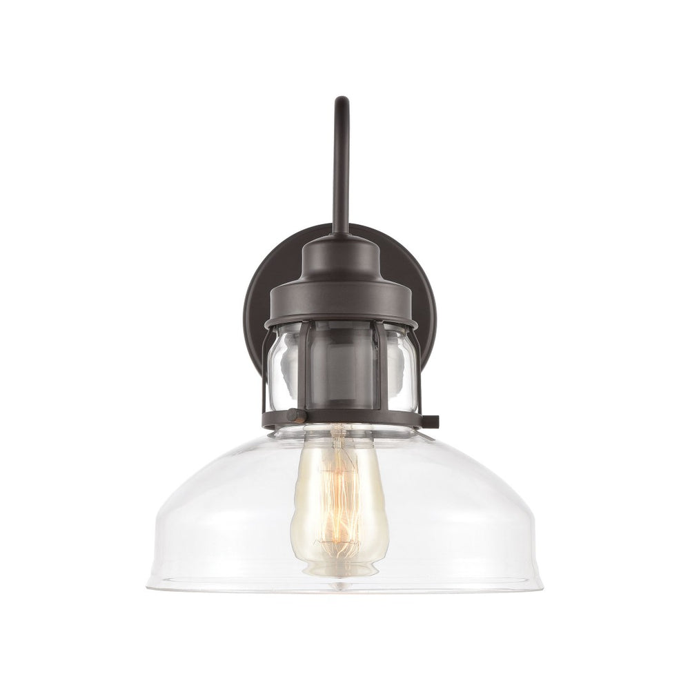 Atlas Manhattan Boutique 12'' High 1-Light Wall Sconce - Elegant Clear Glass Shade for Modern Spaces Oil Rubbed Bronze WL11105-BZ