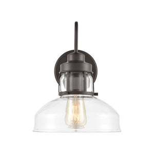 Atlas Manhattan Boutique 12'' High 1-Light Wall Sconce - Elegant Clear Glass Shade for Modern Spaces Oil Rubbed Bronze WL11105-BZ