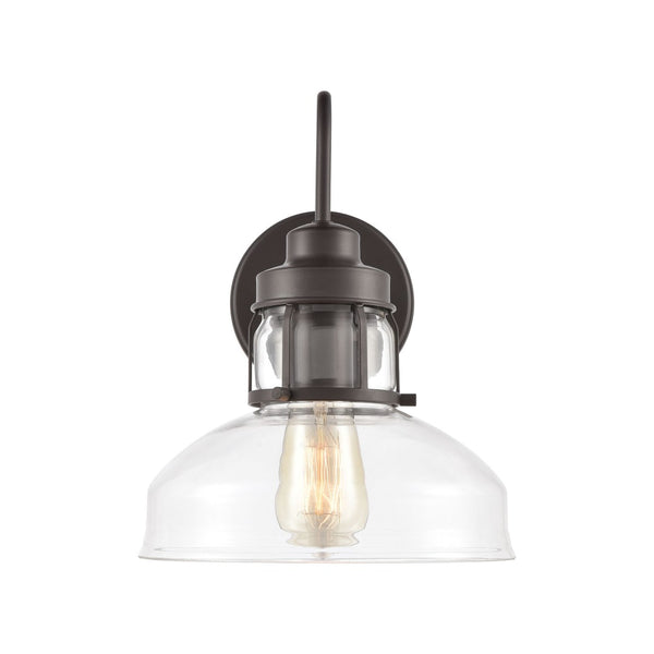 Atlas Manhattan Boutique 12'' High 1-Light Wall Sconce - Elegant Clear Glass Shade for Modern Spaces Oil Rubbed Bronze WL11105-BZ