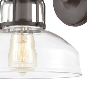 Atlas Manhattan Boutique 12'' High 1-Light Wall Sconce - Elegant Clear Glass Shade for Modern Spaces Oil Rubbed Bronze WL11105-BZ