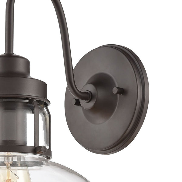 Atlas Manhattan Boutique 12'' High 1-Light Wall Sconce - Elegant Clear Glass Shade for Modern Spaces Oil Rubbed Bronze WL11105-BZ