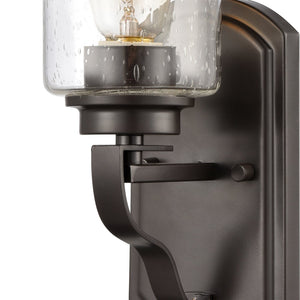 Atlas Market Square 12'' High 1-Light Sconce – Timeless Elegance with Seeded Glass for Warm Illumination Oil Rubbed Bronze WL11106-BZ