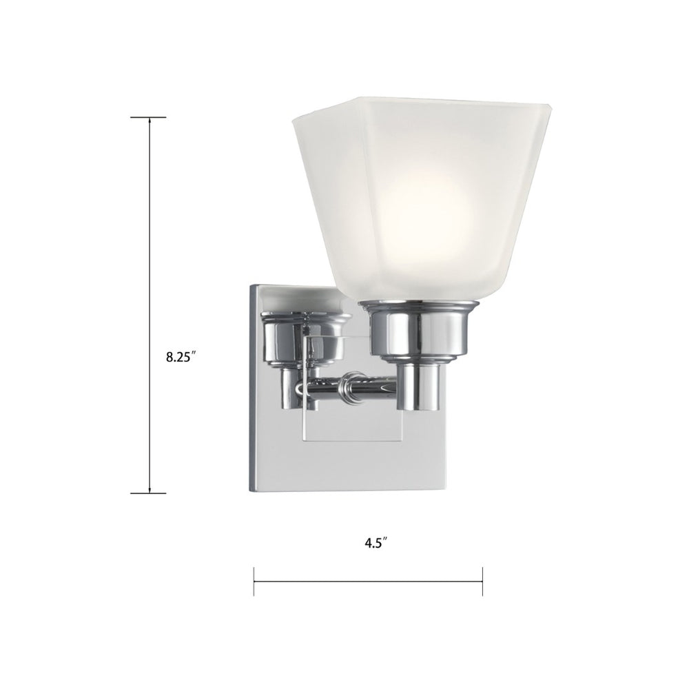 Atlas Matthew 1-Light Wall Sconce – Polished Chrome with Squared Glass Shade for Elegant Ambiance WL11107-CH