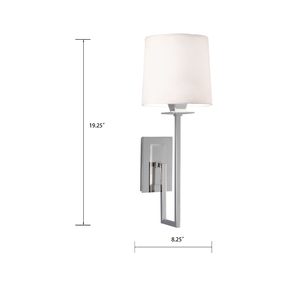 Atlas Maya 19.25'' High Polished Nickel Wall Sconce - Elegant Fabric Shade for Versatile Home Lighting WL11108-NK