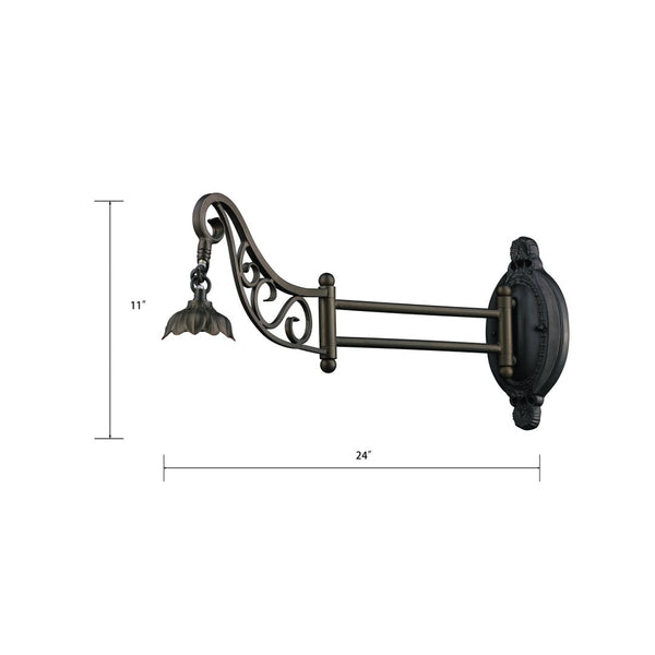 Atlas Mix-N-Match 11-Inch High Single-Light Sconce for Customizable Glass Shades - Elegant Indoor Lighting Tiffany Bronze 7'' WL11113-BZ