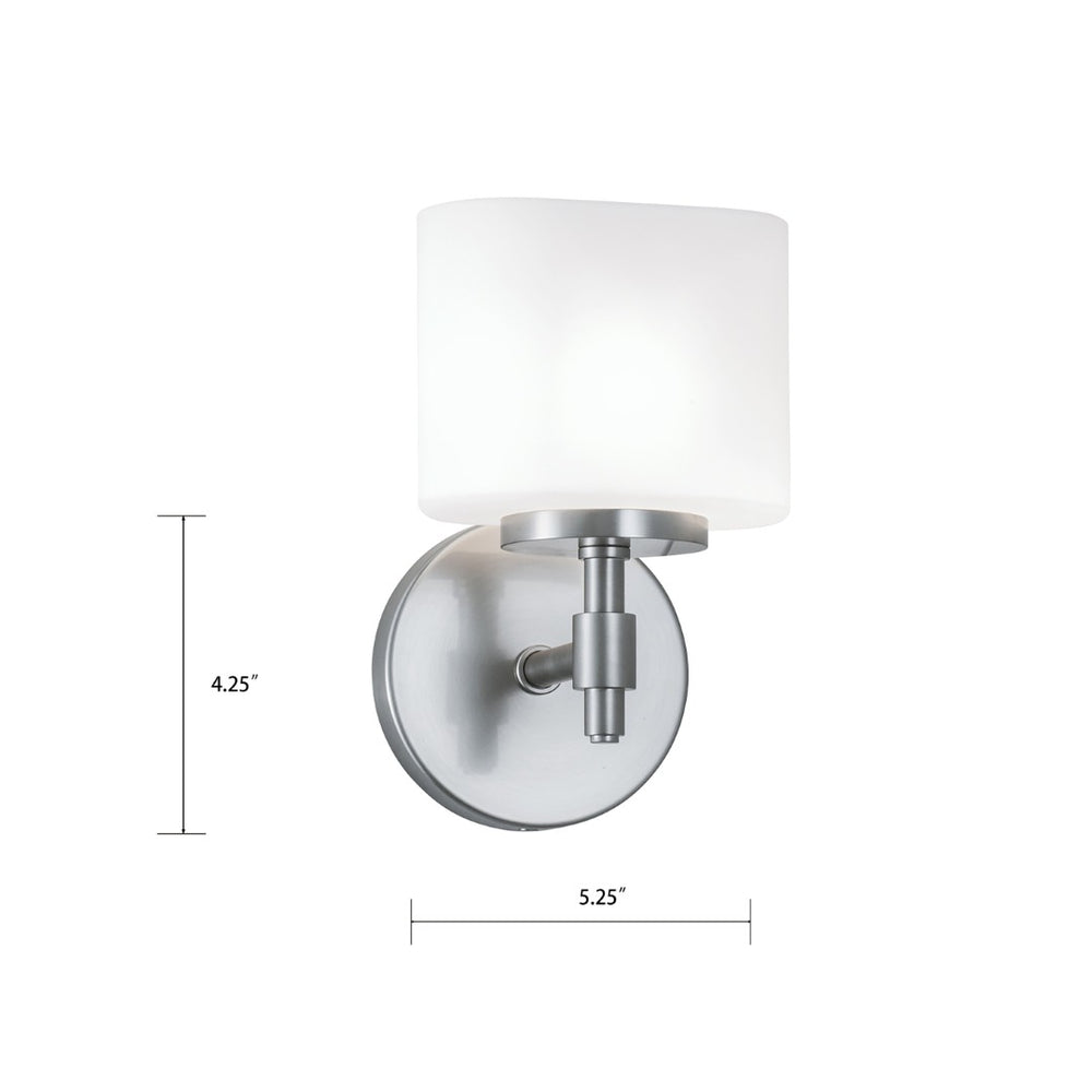 Atlas Moderne 1-Light Sconce in Brushed Nickel with Oval Glass Shade - Perfect for Modern & Transitional Spaces WL11114-NK