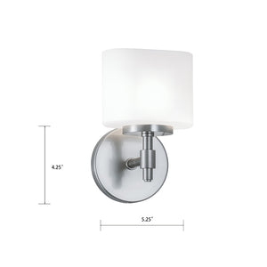 Atlas Moderne 1-Light Sconce in Brushed Nickel with Oval Glass Shade - Perfect for Modern & Transitional Spaces WL11114-NK