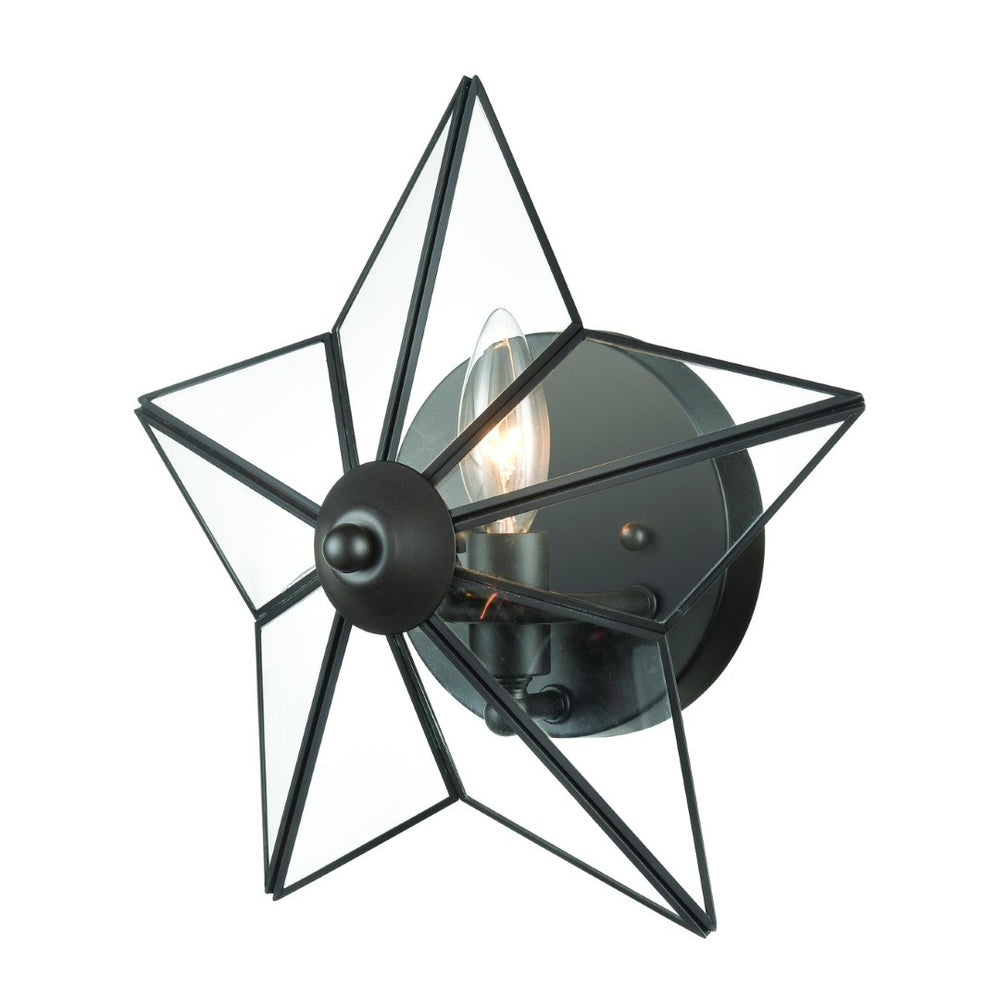 Atlas Moravian Star 12'' High 1-Light Wall Sconce – Elegant Oil Rubbed Bronze Fixture for Warm Ambiance WL11117-BZ1