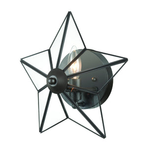 Atlas Moravian Star 12'' High 1-Light Wall Sconce – Elegant Oil Rubbed Bronze Fixture for Warm Ambiance WL11117-BZ1