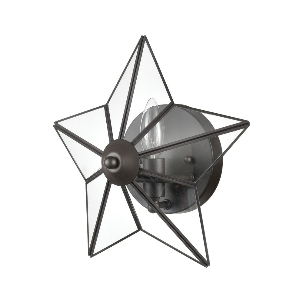 Atlas Moravian Star 12'' High 1-Light Wall Sconce – Elegant Oil Rubbed Bronze Fixture for Warm Ambiance WL11117-BZ1
