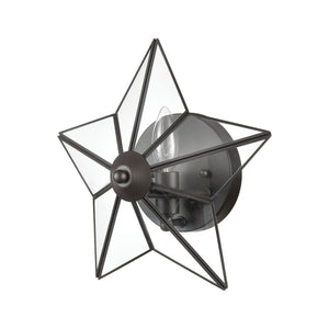 Atlas Moravian Star 12'' High 1-Light Wall Sconce – Elegant Oil Rubbed Bronze Fixture for Warm Ambiance WL11117-BZ1