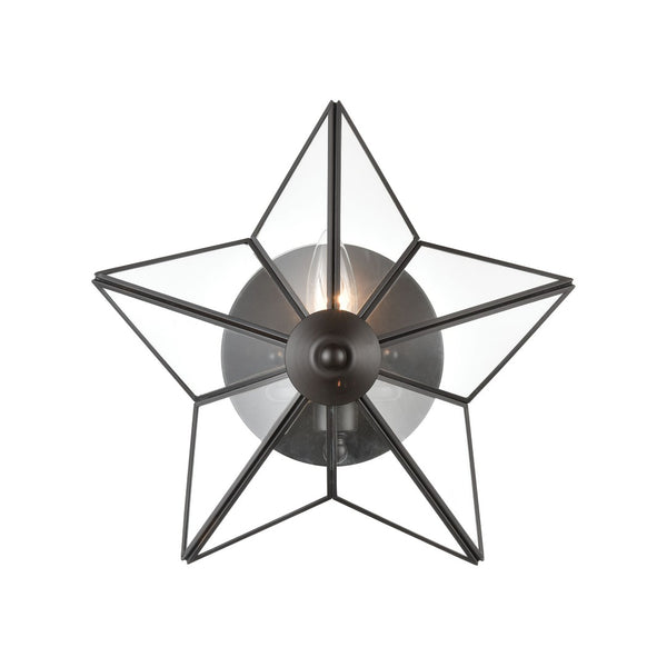 Atlas Moravian Star 12'' High 1-Light Wall Sconce – Elegant Oil Rubbed Bronze Fixture for Warm Ambiance WL11117-BZ1