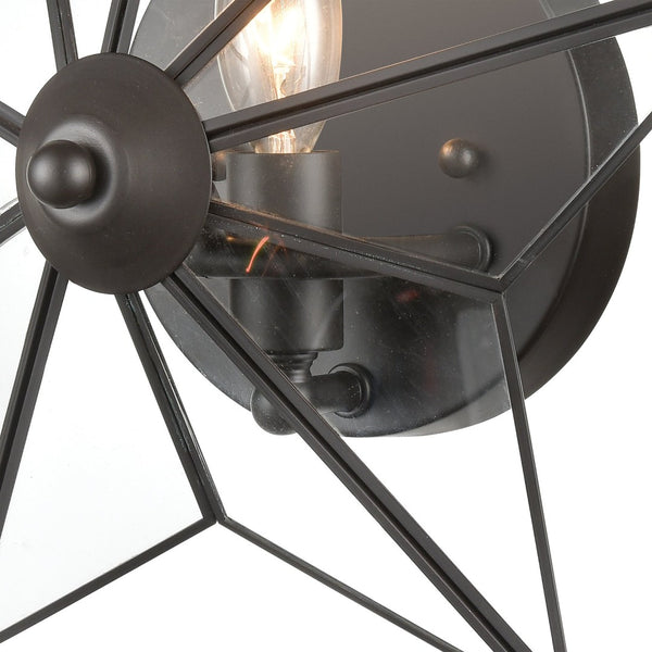 Atlas Moravian Star 12'' High 1-Light Wall Sconce – Elegant Oil Rubbed Bronze Fixture for Warm Ambiance WL11117-BZ1