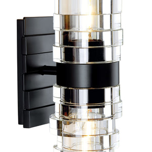 Atlas Murano 13.5'' High 2-Light Sconce - Modern Glass Design for Stylish Indoor Illumination & Ambiance Matte Black WL11118-BK