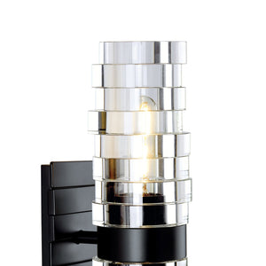Atlas Murano 13.5'' High 2-Light Sconce - Modern Glass Design for Stylish Indoor Illumination & Ambiance Matte Black WL11118-BK