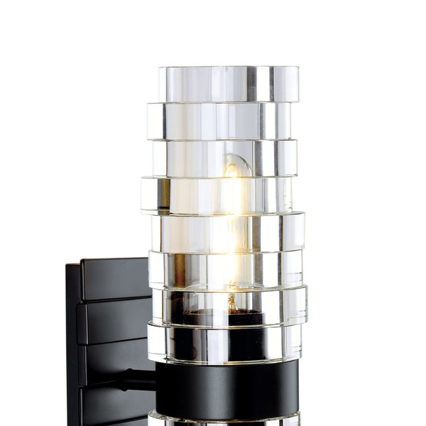 Atlas Murano 13.5'' High 2-Light Sconce - Modern Glass Design for Stylish Indoor Illumination & Ambiance Matte Black WL11118-BK