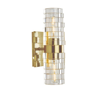 Atlas Murano 13.5'' High 2-Light Sconce - Modern Glass Design for Stylish Indoor Illumination & Ambiance Satin Brass WL11118-BS