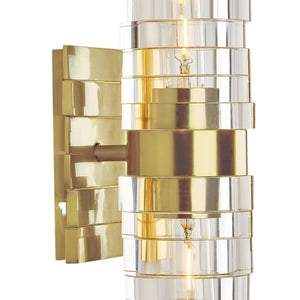Atlas Murano 13.5'' High 2-Light Sconce - Modern Glass Design for Stylish Indoor Illumination & Ambiance Satin Brass WL11118-BS