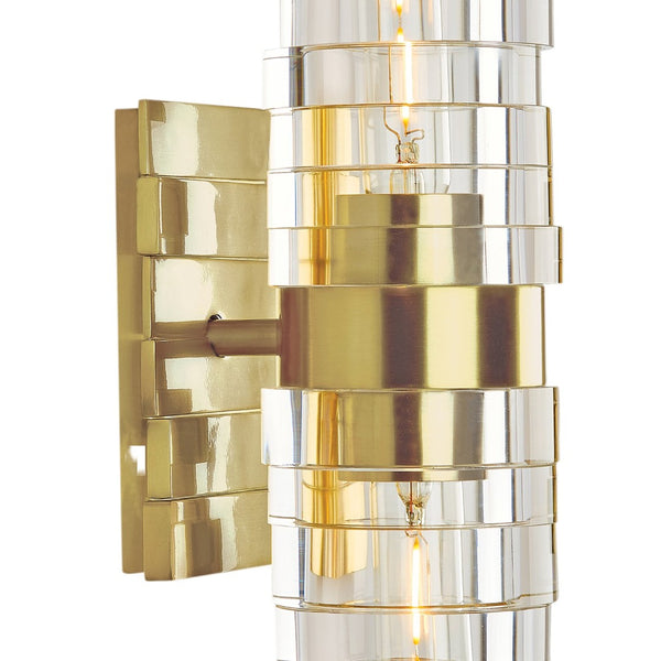 Atlas Murano 13.5'' High 2-Light Sconce - Modern Glass Design for Stylish Indoor Illumination & Ambiance Satin Brass WL11118-BS